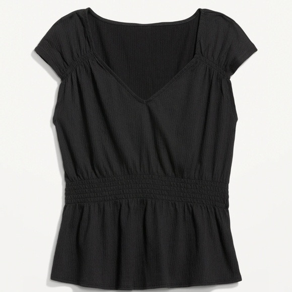 NWT XL Old Navy Short Sleeve Smocked Waist Shirt. Plus Size - Picture 9 of 10